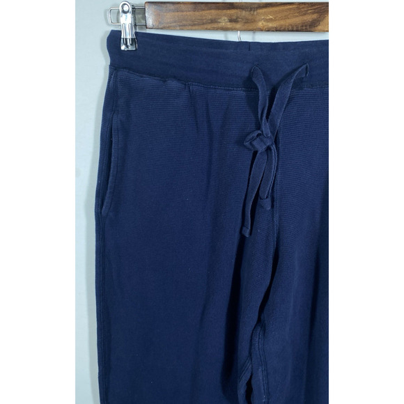 Ralph Lauren Sweat Lounge Pants Medium Mens Navy Blue Waffle Thermal Pull On - Picture 3 of 8
